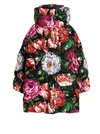 Dolce & Gabbana Multicolor Floral Hooded Puffer Coat Jacket