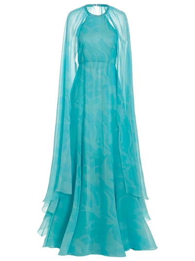 Etro Paisley-embroidered Maxi Dress In Light Blue