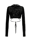 ANDREÄDAMO FLOWER OPENWORK CROPPED TOP