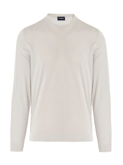 Drumohr Frost Cotton Sweater In White