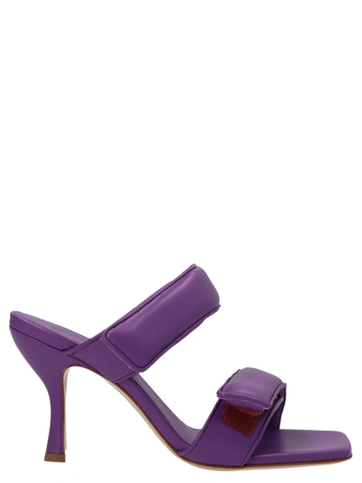 Gia Borghini 85mm Leather High Heel Sandals In Purple