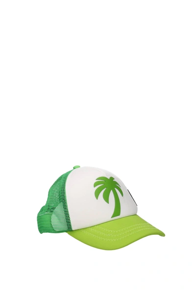 Palm Angels Hats Cotton Green Light Green
