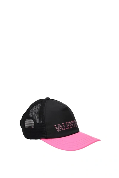 Valentino Garavani Hats Viscose Black Fluo Pink