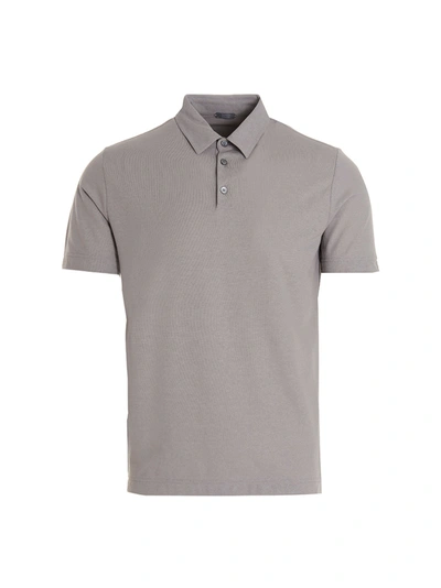 Zanone Ice Cotton Polo Shirt In Grey