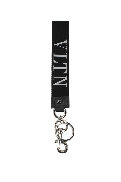 Valentino Garavani Key Rings Fabric Black White