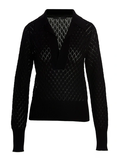 Sapio Knit Polo Shirt In Black