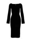 Ermanno Scervino Ribbed Texture Midi Dress With Long Sleeves
