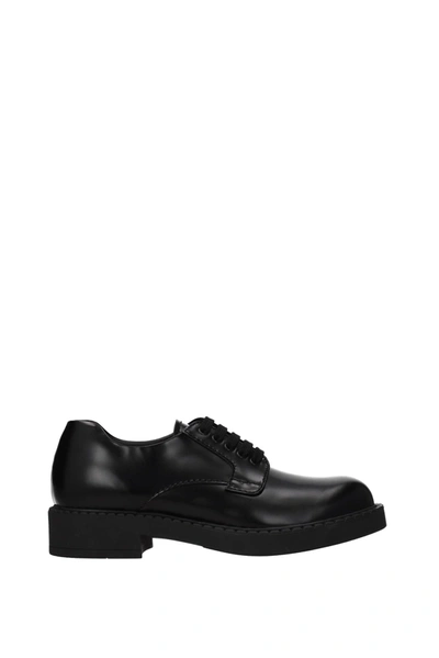 Prada Lace Up And Monkstrap Leather Black