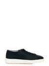 Santoni Sneaker Made Of Tumbled Leather In Burgundy