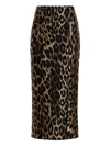Balmain Leopard Jacquard Midi Pencil Skirt
