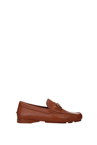 Versace Loafers Leather Brown Leather