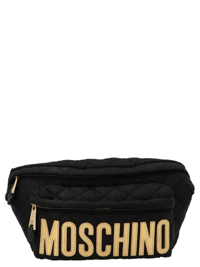Moschino Logo Belt Bag In Black