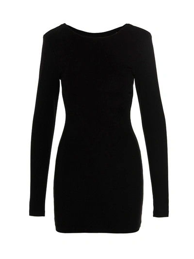 Rotate Birger Christensen Jersey Cut-out Back Mini Dress In Black