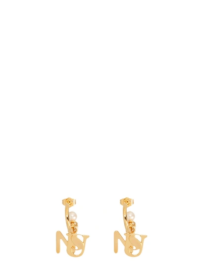 Sunnei Logo Pearl Earrings