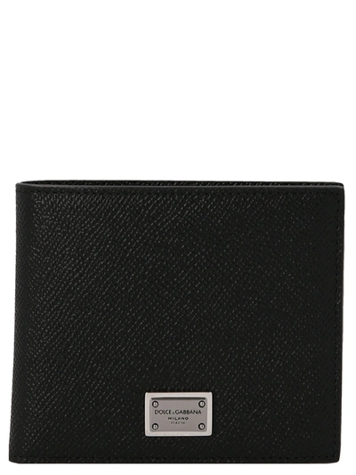 Dolce & Gabbana Logo Plaque Wallet In Black  