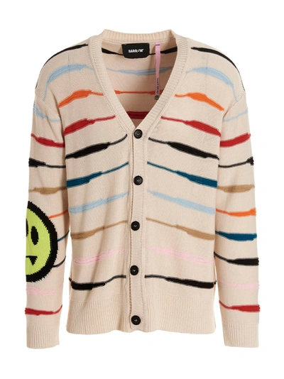 Barrow Stripe-print V-neck Cardigan In Red