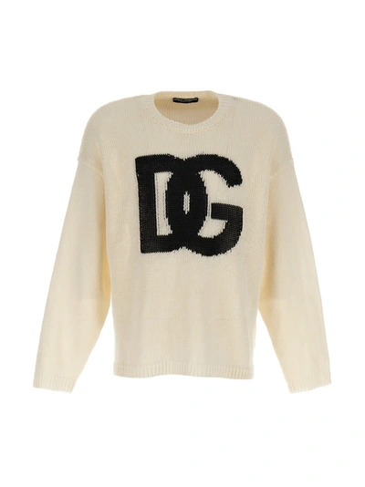 Dolce & Gabbana Logo Sweater In White