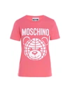 Moschino Logo-print Short-sleeved T-shirt In Pink