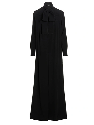 Capasa Long Bow Dress In Black