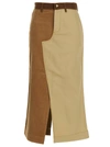 Marni + Carhartt Wip Color-block Cotton And Corduroy Midi Skirt