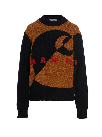 Marni X Carhartt Logo Embroidered Crewneck Knit Sweater In Multicolour