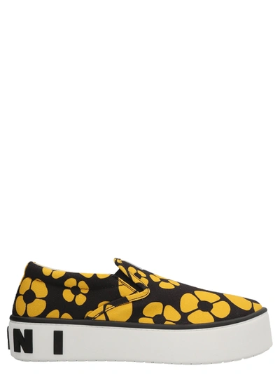 Marni Floral-print Slip-on Sneakers In Multicolour