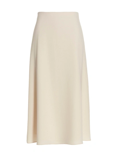 Theory Double Slit Satin Midi Skirt In White