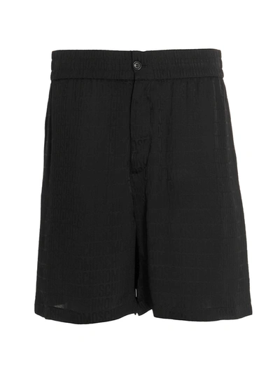 Moschino Monogram Bermuda Shorts In Black