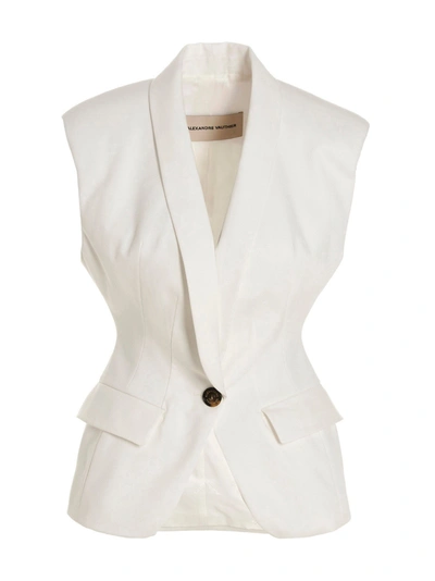 Alexandre Vauthier White Padded Shoulders Vest
