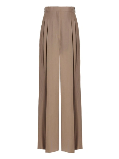 Rochas Trousers With Front Pleats In Pink