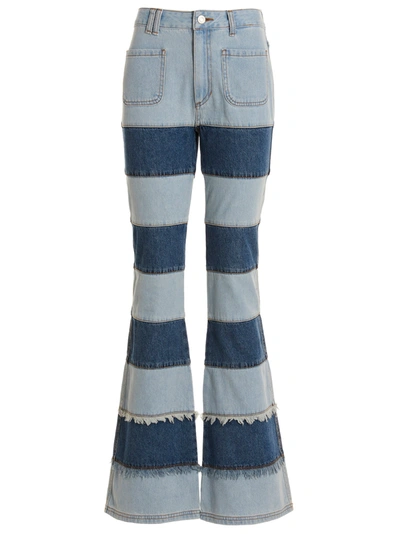 Andersson Bell Mahina Patchwork-stripe Jeans In Blue