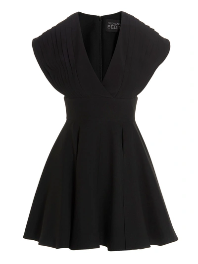 Giovanni Bedin Plisse Detail Mini Dress In Black