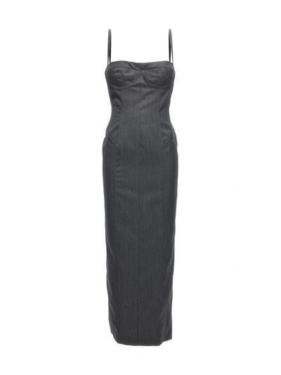 Thom Browne Pochet Dress In Grey