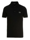 Dolce & Gabbana Dark Gray Logo Plaque Cotton Men Polo Shirt T-shirt