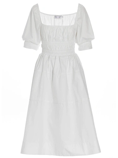 Proenza Schouler White Label Square-neck Poplin Dress In White