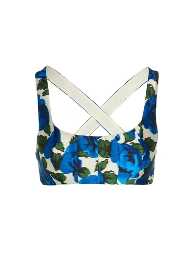 Philosophy Print Cropped Top In Blue