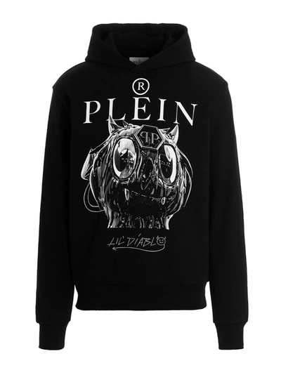Philipp Plein Graphic-print Pullover Hoodie In Black