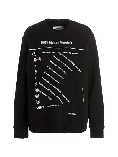 Mm6 Maison Margiela Printed Sweatshirt In 900 Black