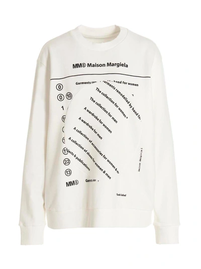 Mm6 Maison Margiela Printed Sweatshirt In White/black
