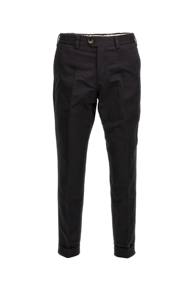 Pt Torino Stretch-cotton Chino Pants In Black