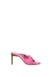 Jacquemus Les Mules Bagnu Sandals In Pink Leather
