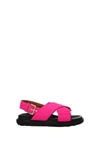 Marni Woman Sandals Fuchsia Size 6 Textile Fibers