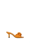 By Far Sunflower Orange Leather Lana Mules