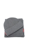 DSQUARED2 SCARVES SET SCARF AND HAT COTTON GRAY