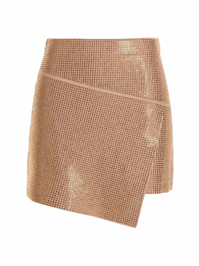 Andreädamo Sequin Knit Skirt In Brown