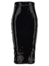Alexandre Vauthier Black Mesh Midi Skirt In Black