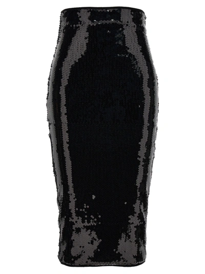 Alexandre Vauthier Sequin Midi Skirt In Black