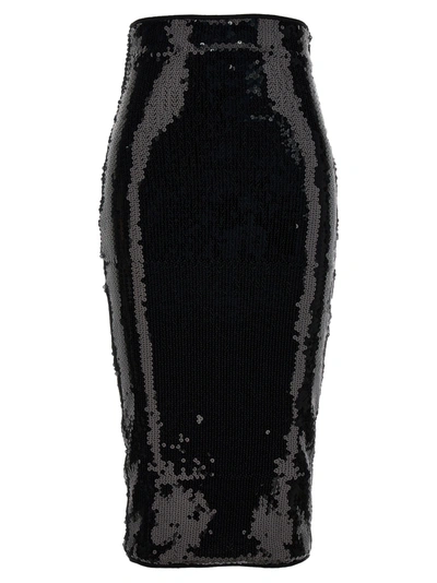 Alexandre Vauthier Sequin-embellished Midi Skirt In Black