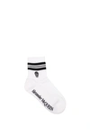 ALEXANDER MCQUEEN SHORT SOCKS COTTON WHITE BLACK