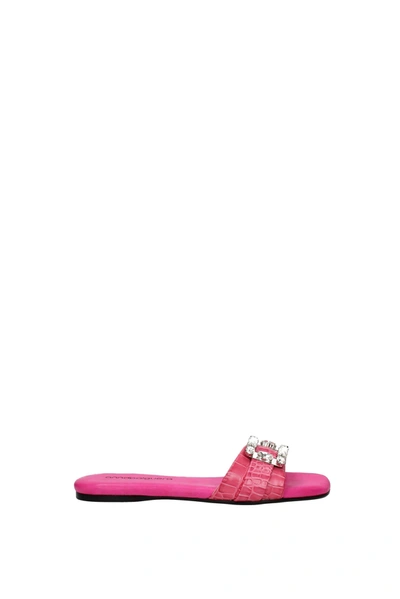 Anna Baiguera Slippers And Clogs Ave Leather Fuchsia In Pink